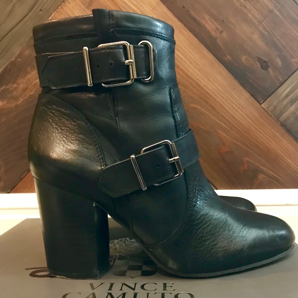 Vince Camuto Black Leather Ankle Boot